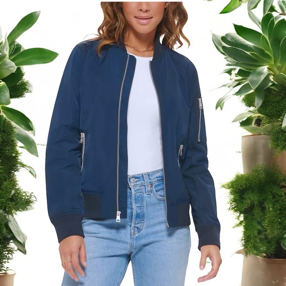 NEW Women's Levi’s Navy Blue Flight Bomber Jacket - Picture 8 of 16